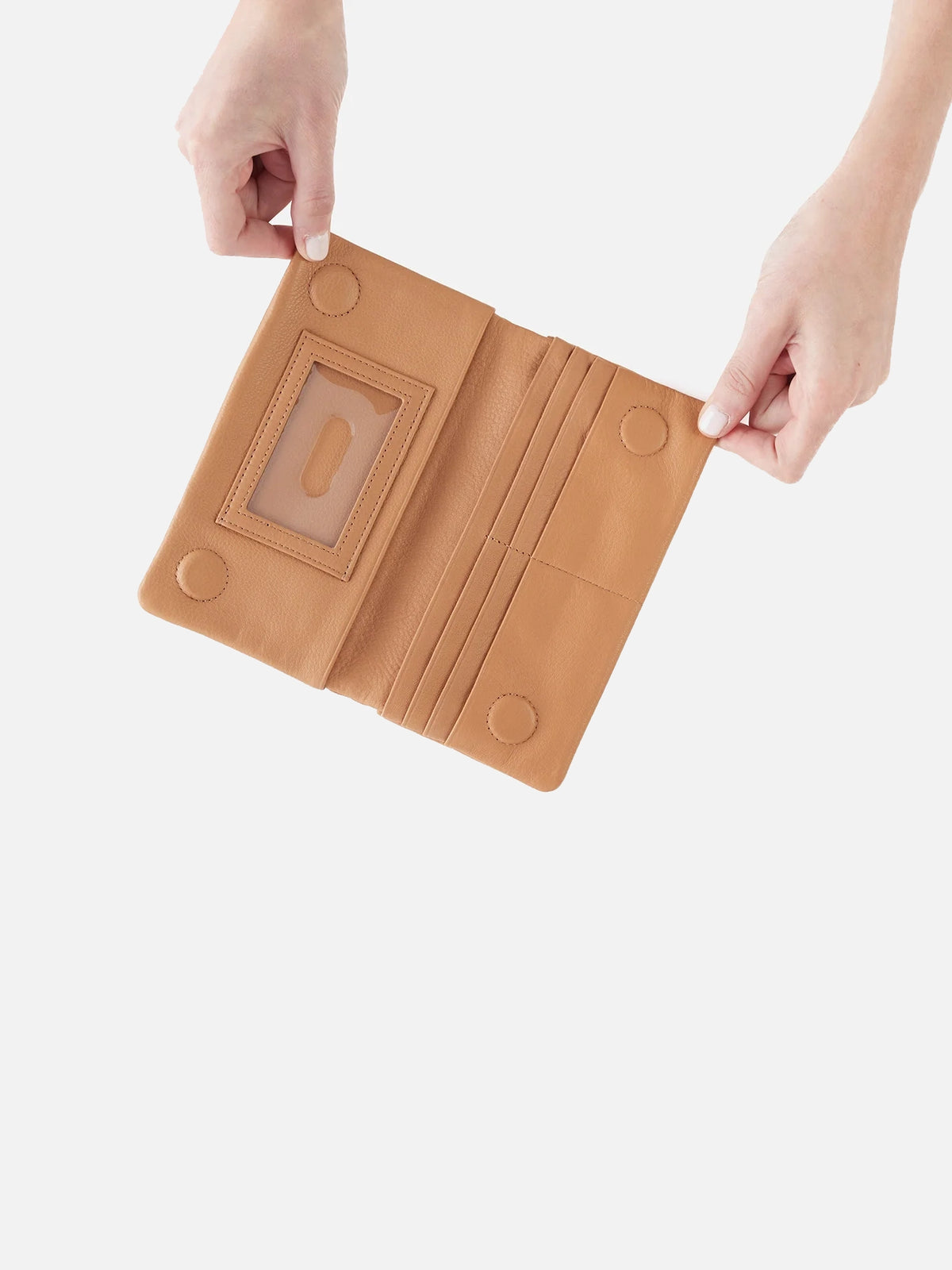 hobo lumen continental wallet in sandstorm pebbled leather