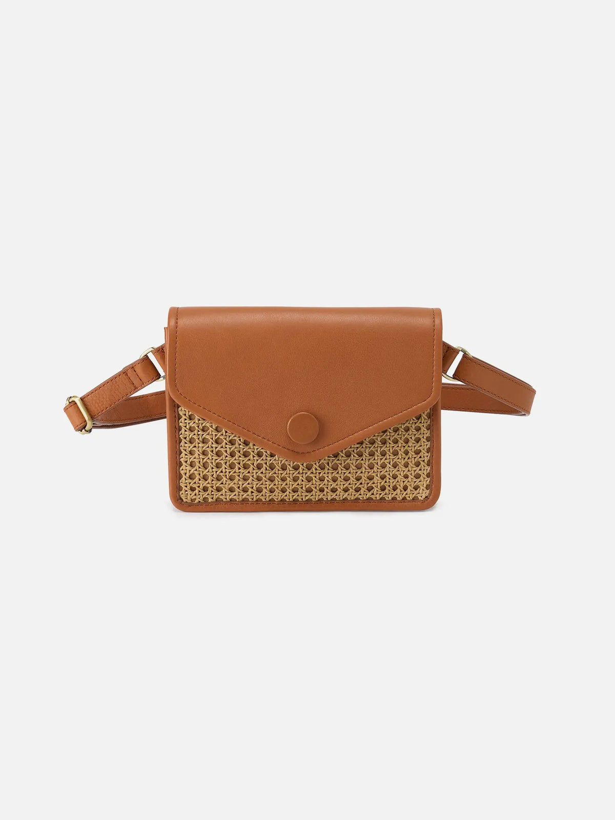 HOBO Margot Pebbled Leather Belt Bag Burnished Caramel Caning