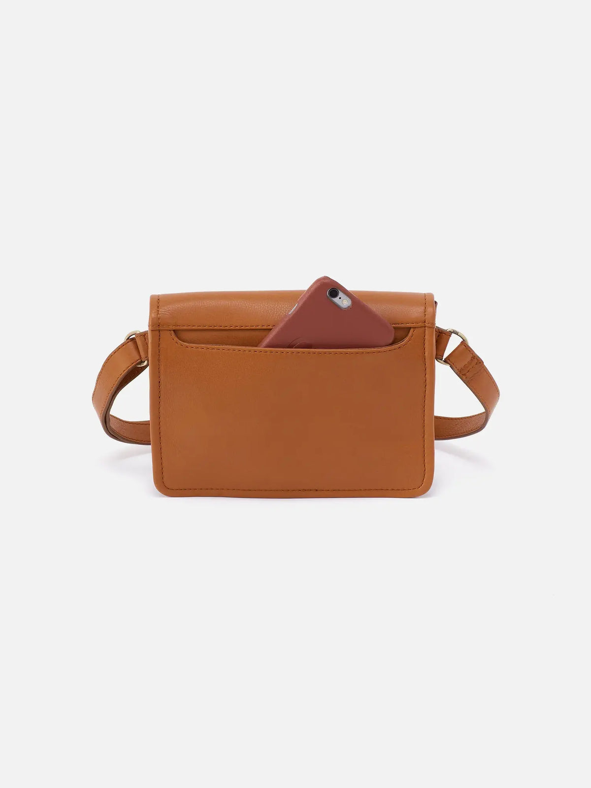 HOBO Margot Pebbled Leather Belt Bag Burnished Caramel Caning