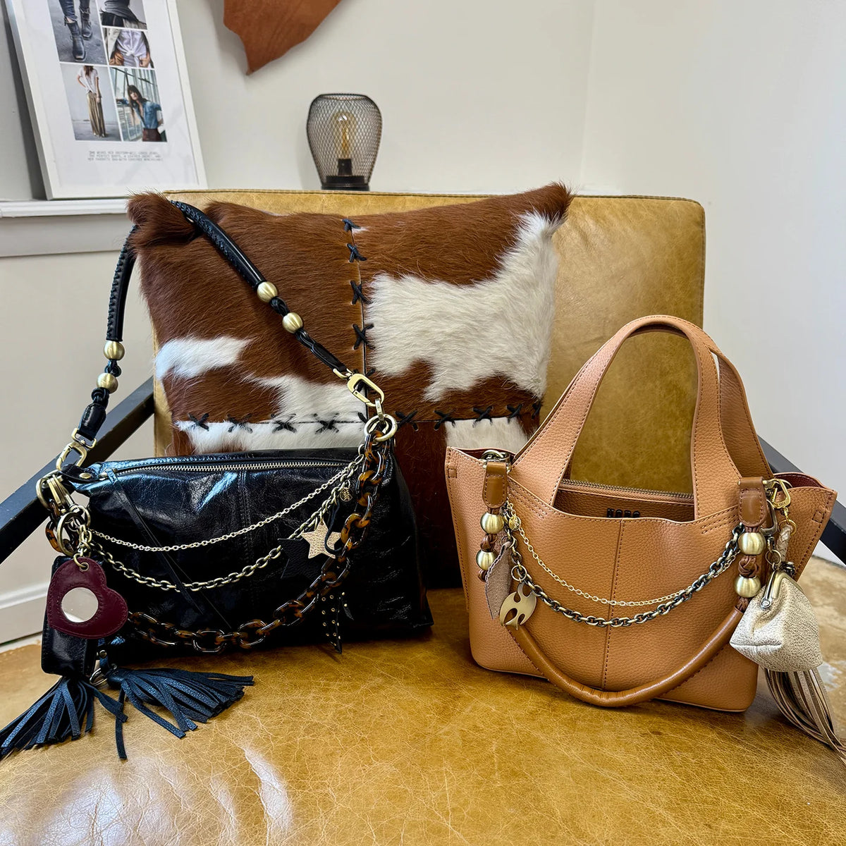 HOBO Stardust Bag Swag Black Pebbled Leather