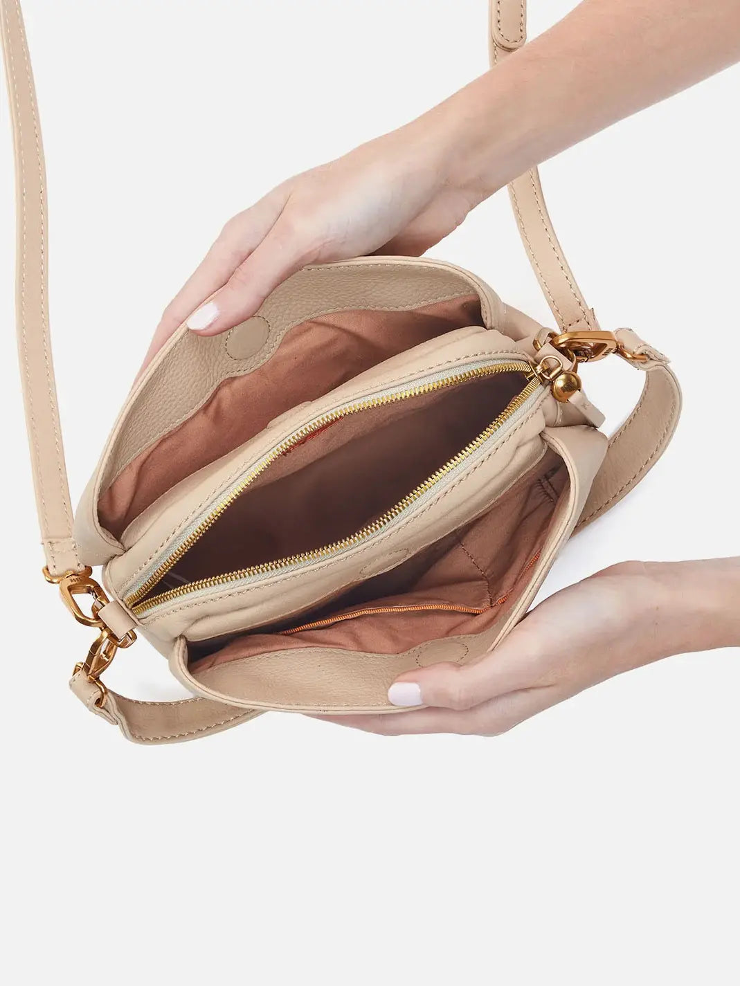 HOBO Starr Convertible Shoulder Bag Pebbled Leather Linen