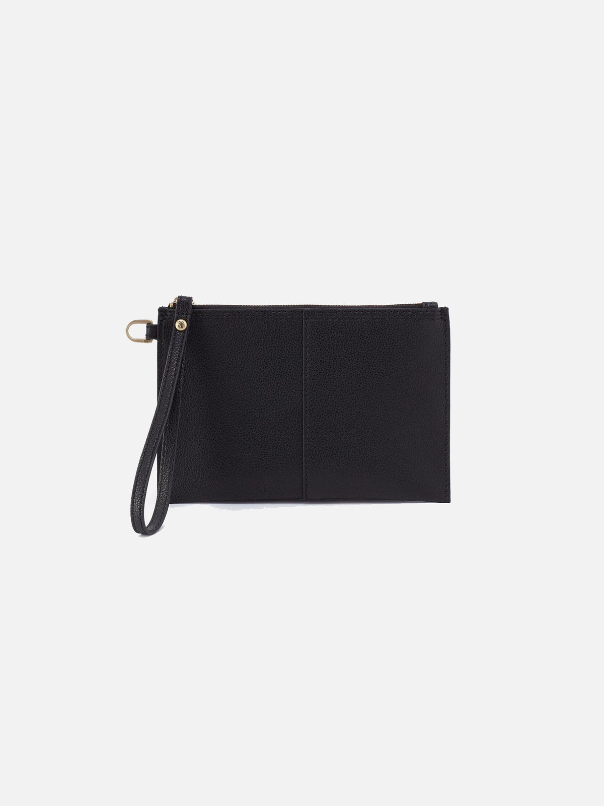 hobo vida small pouch in black micro pebbled leather