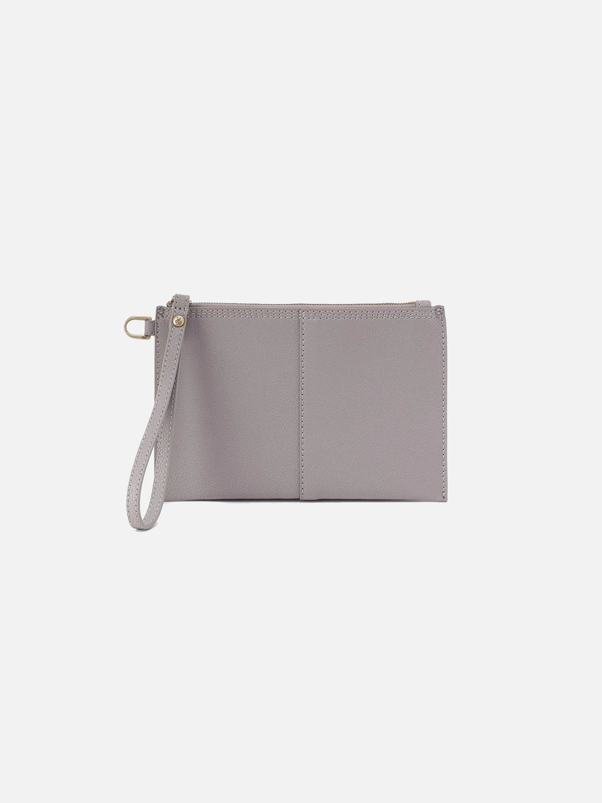 hobo vida small pouch in morning dove grey micro pebbled leather