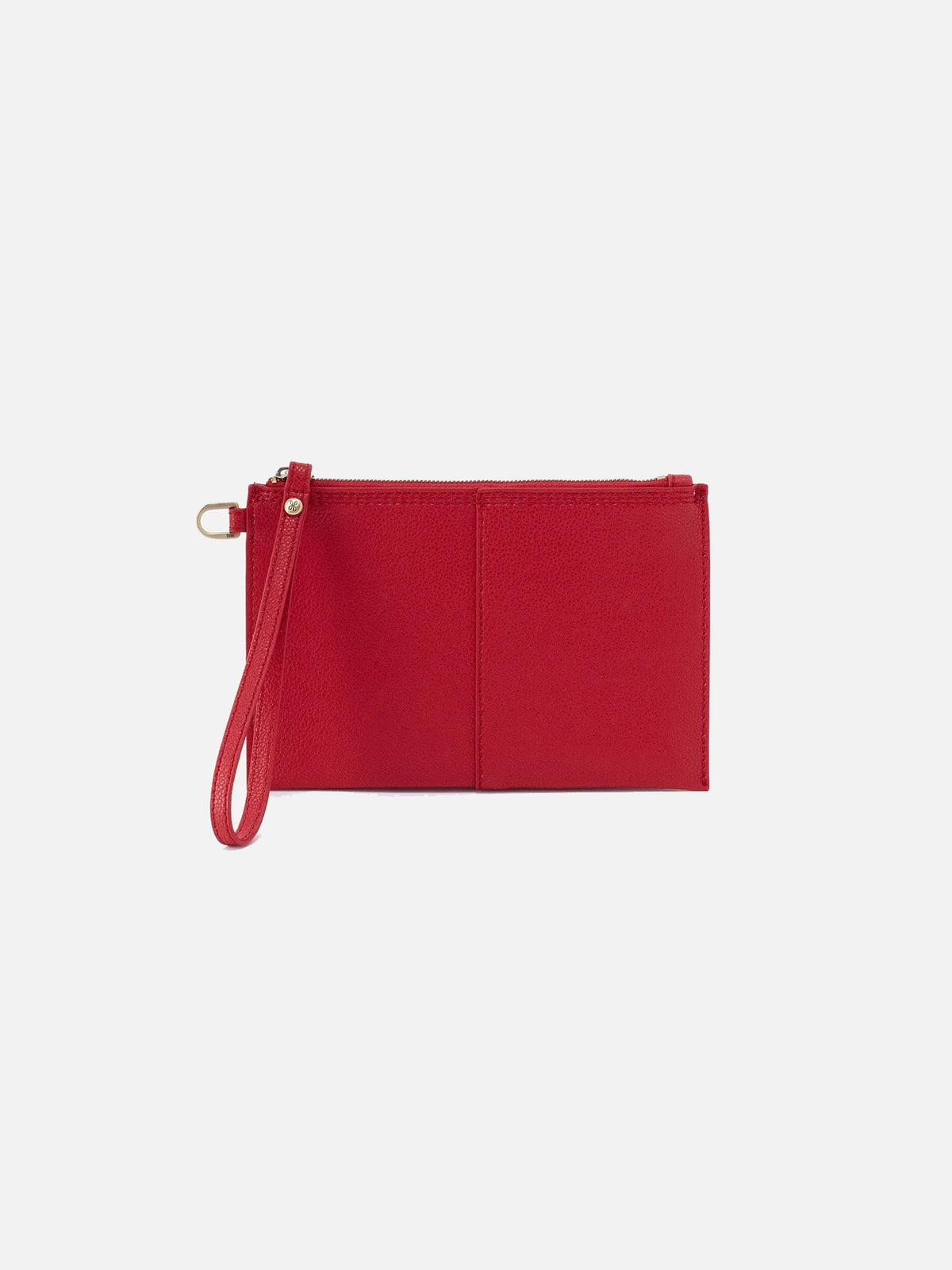 hobo vida small pouch in tango red micro pebbled leather