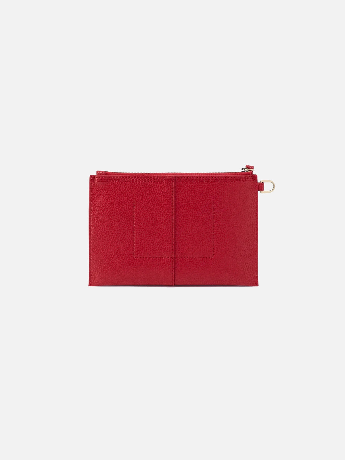 hobo vida small pouch in tango red micro pebbled leather