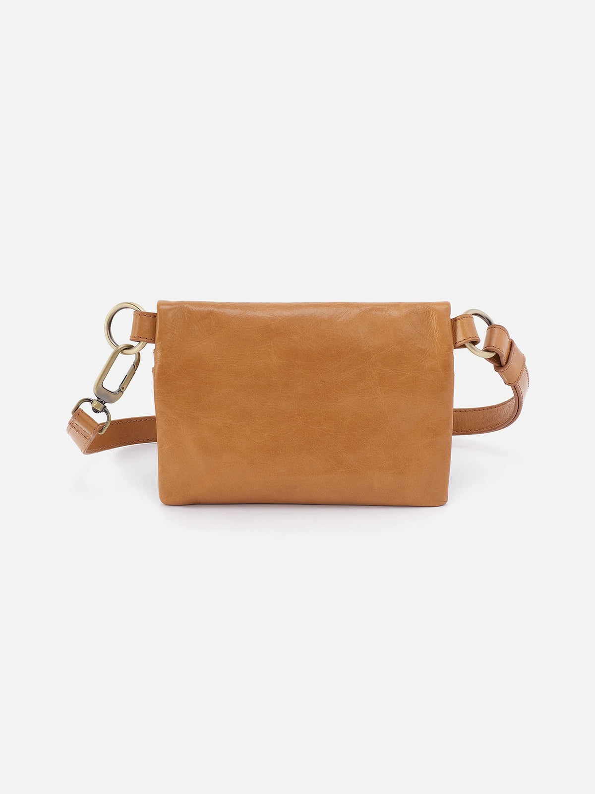 hobo winn belt bag in natural polished leather