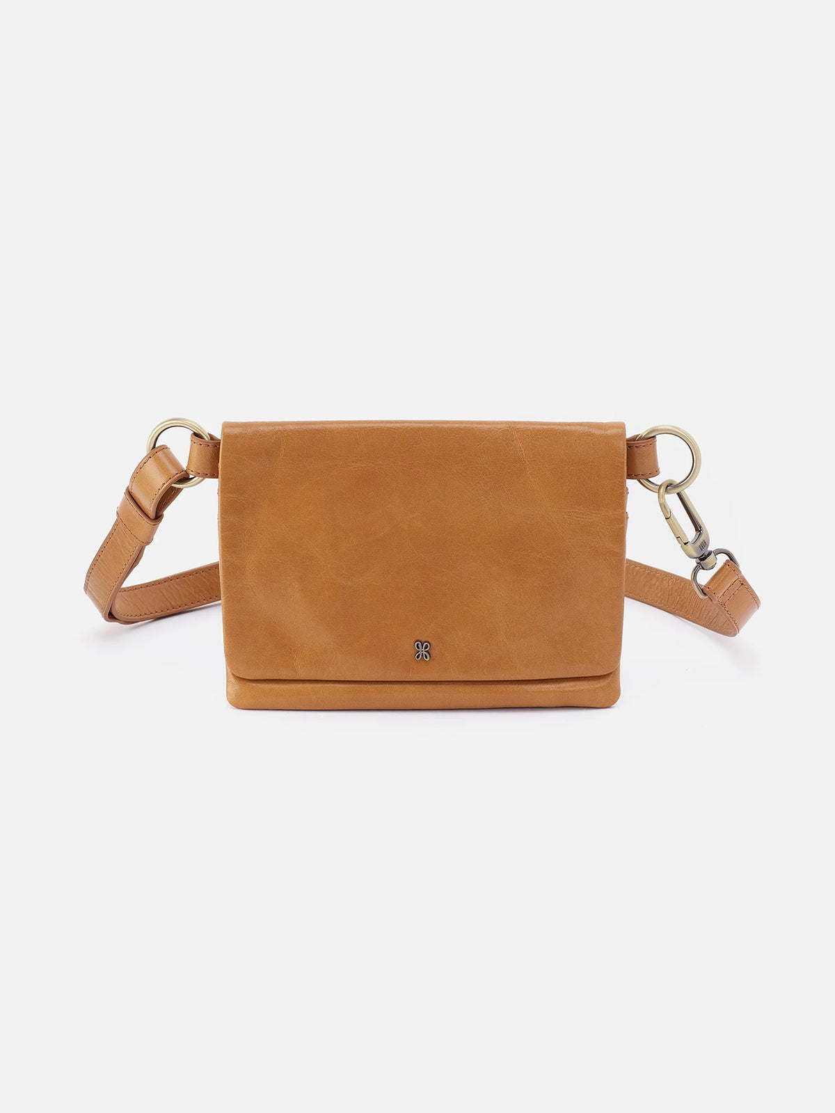 hobo winn belt bag in natural polished leather