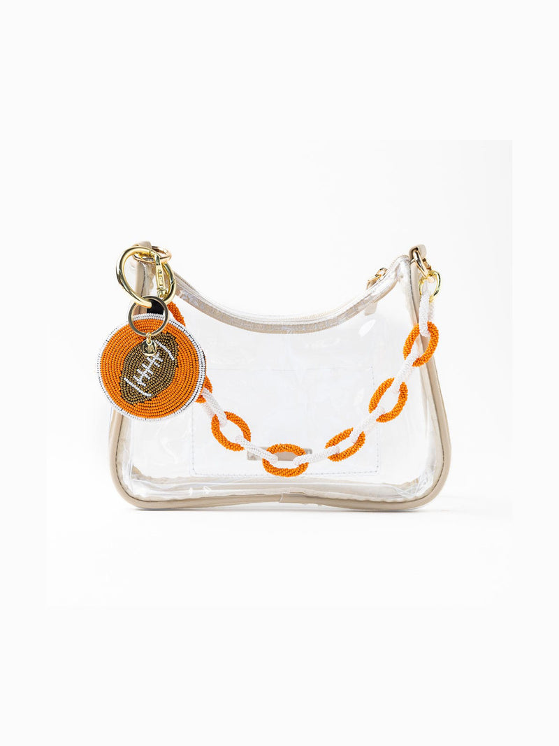 Ink & Alloy Gameday Beaded Bag Chain Orange & White Tennessee Vols Gameday