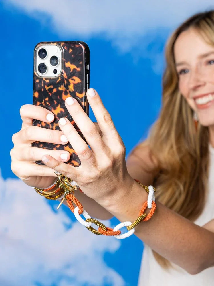 Ink & Alloy Gameday Beaded Bag Chain Orange & White Tennessee Vols Gameday