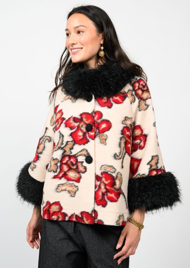Ivy Jane Shadow Roses Jacket ivory