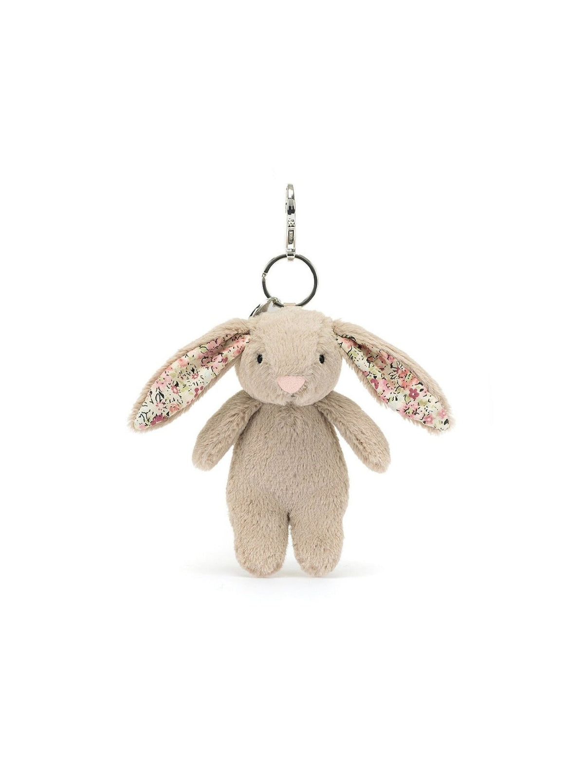jellycat blossom bunny bag charm in beige