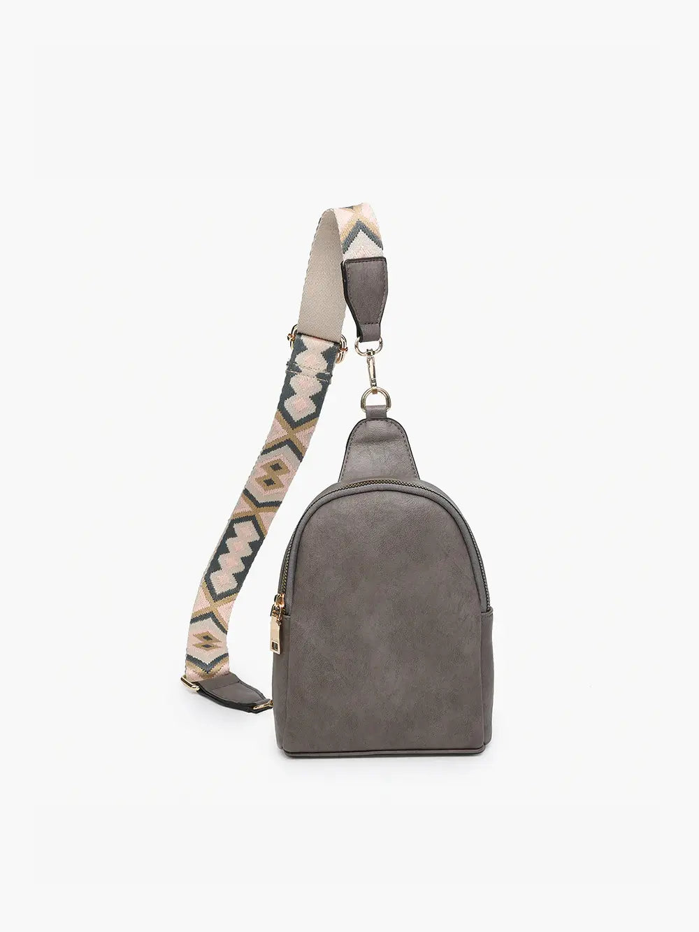 Jen & Co. Ellen Vegan Leather Guitar Strap Sling Bag Charcoal