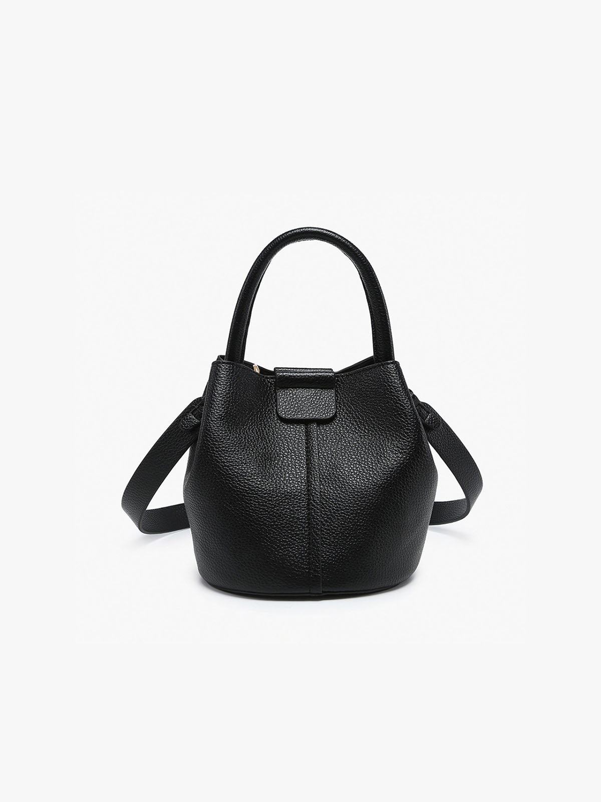 Jen & Co. Farrah Vegan Leather Bucket Bag Black