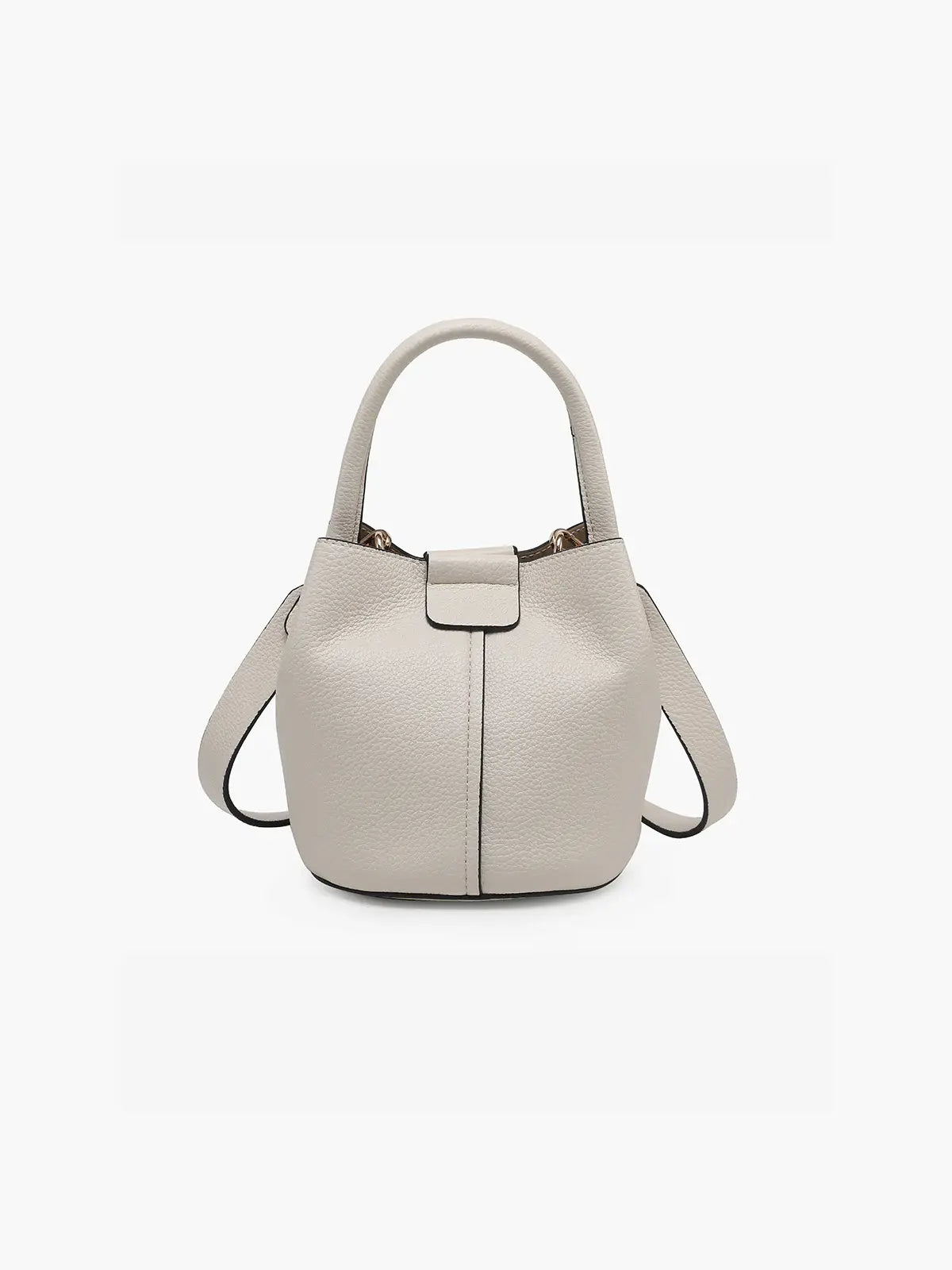 Jen & Co. Farrah Vegan Leather Bucket Bag Off-White