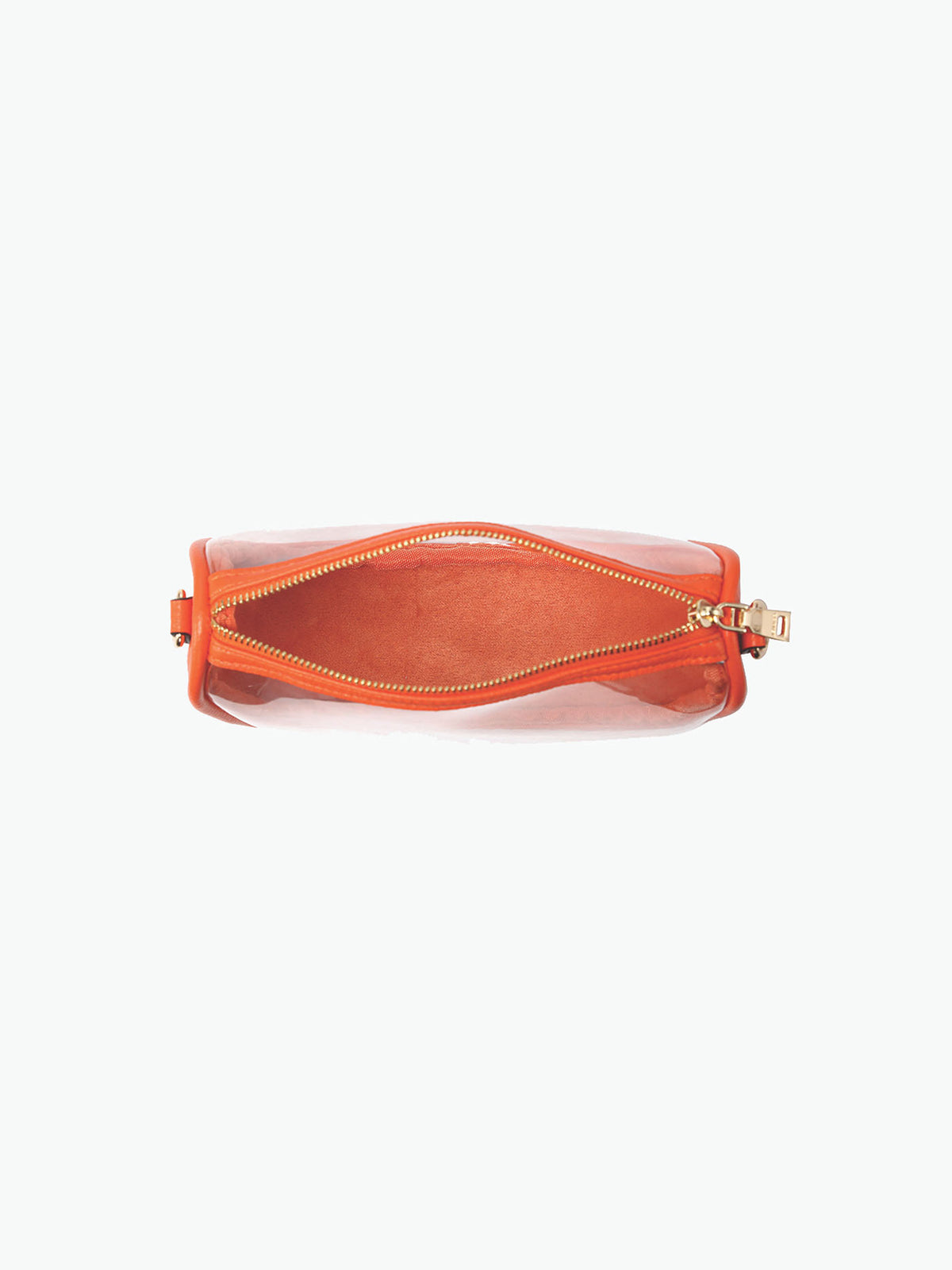 Jen & Co Peyton Clear Banana Crossbody Bag Orange Vegan Leather Stadium Approved