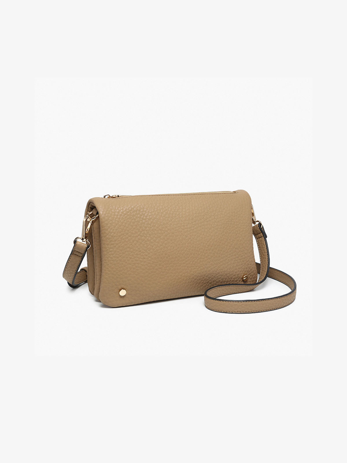 Jen & Co Phiona Vegan Leather Studded Crossbody Taupe