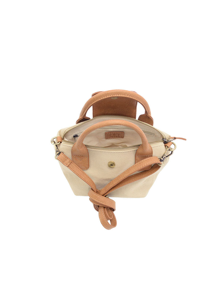 Joy Susan Abilene Canvas Mini Tote Crossbody Natural