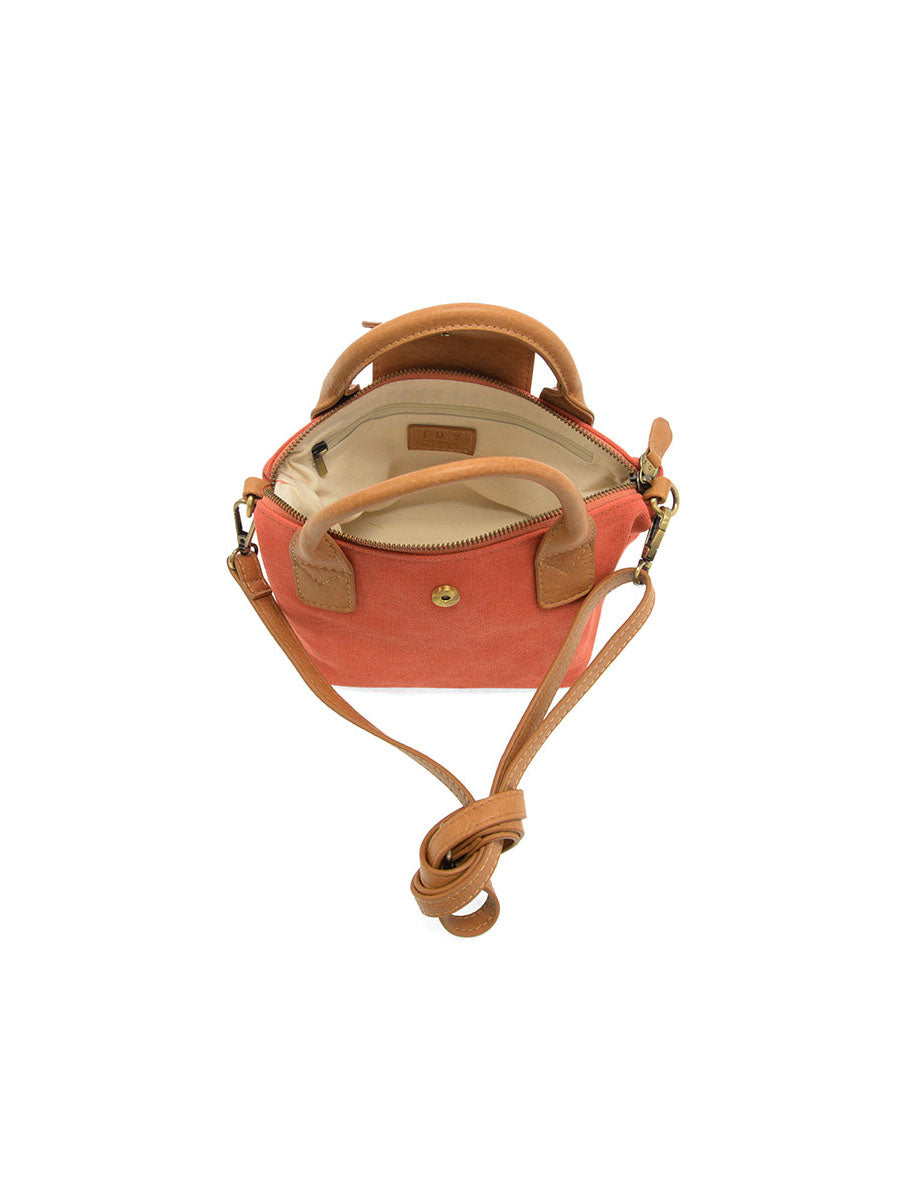 Joy Susan Abilene Canvas Mini Tote Crossbody Spiced Coral