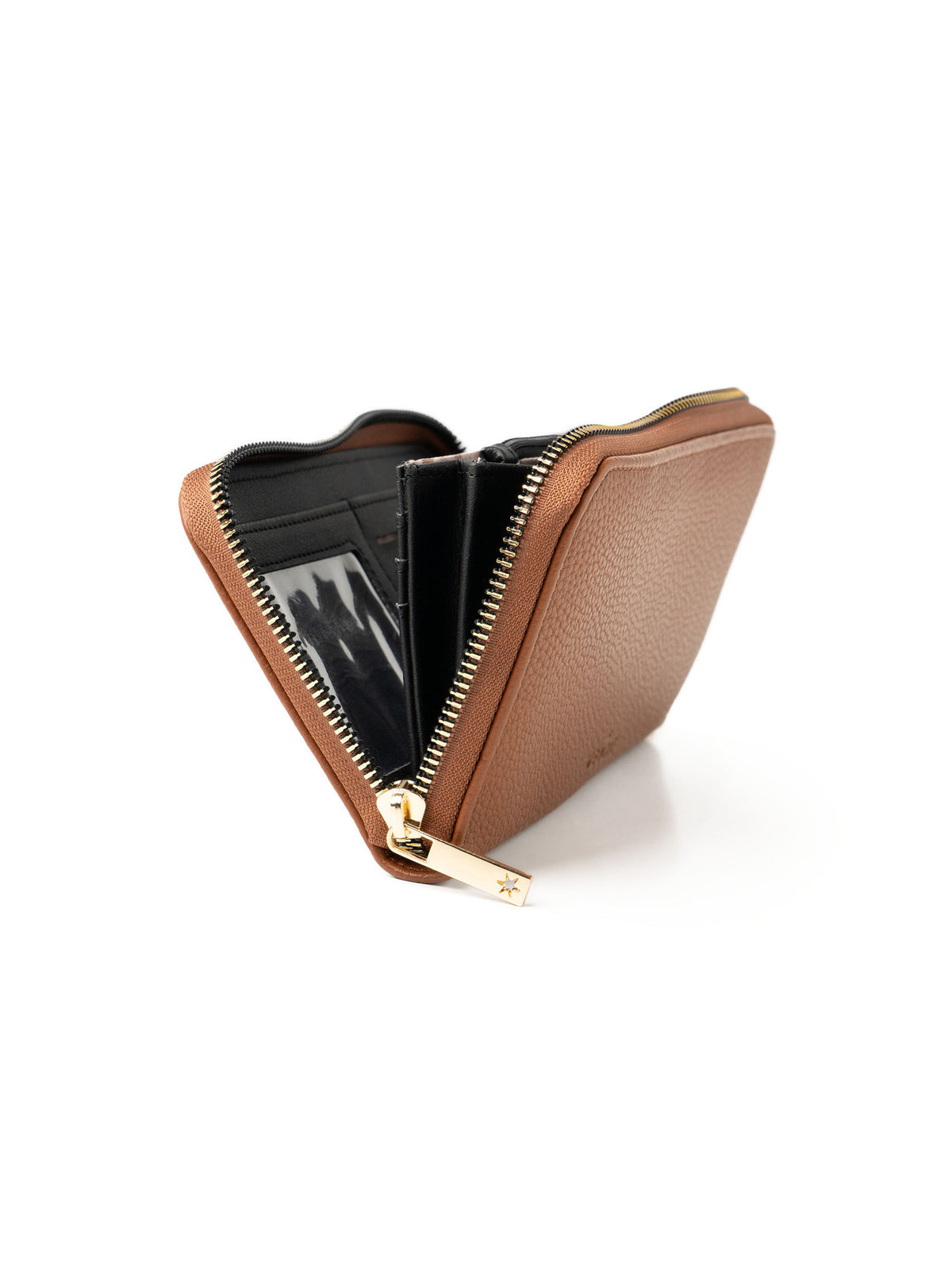 kedzie eclipse zip-around clutch wallet in chestnut
