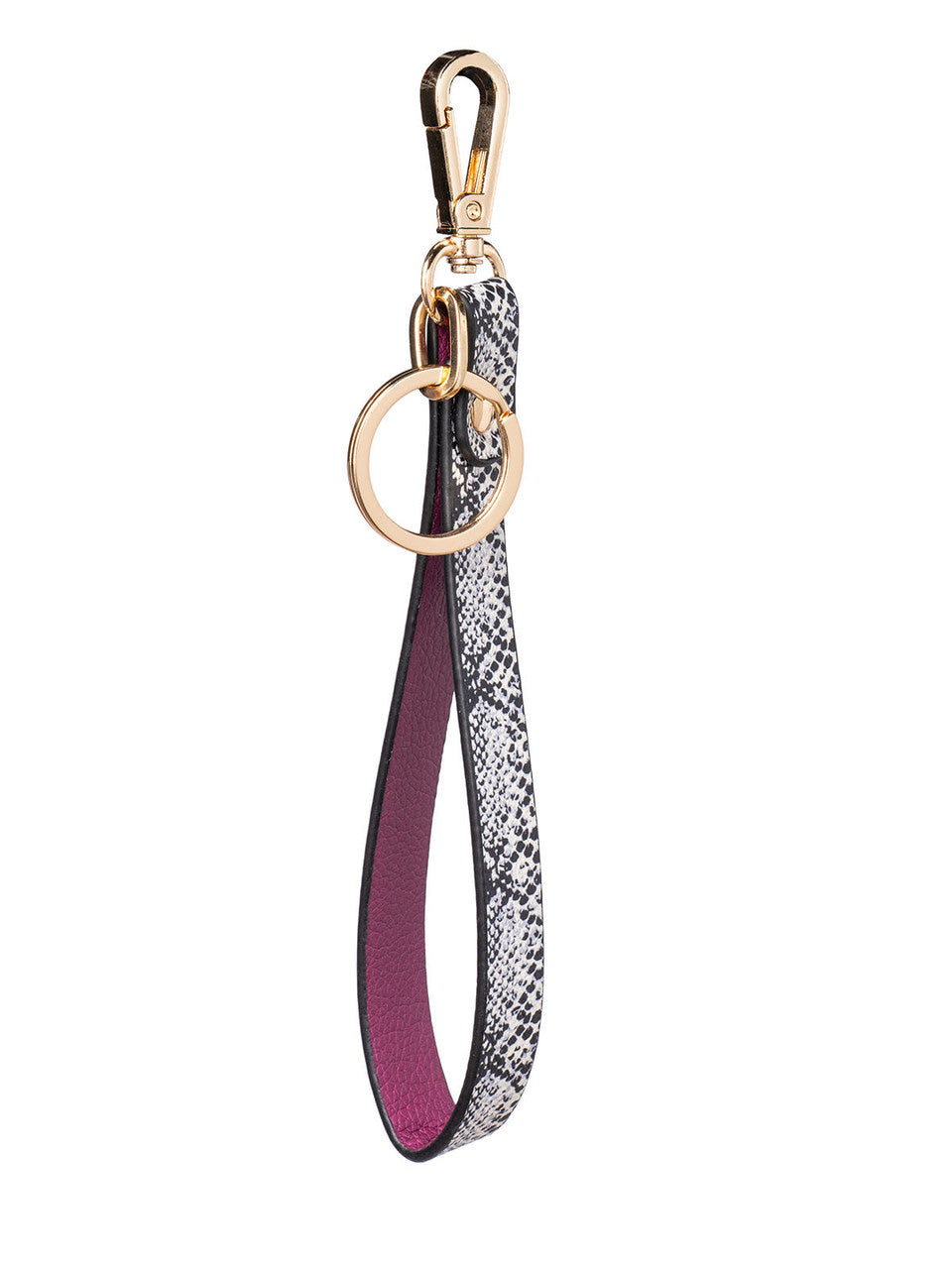 kedzie interchangeable printed wristlet strap in pretty in python