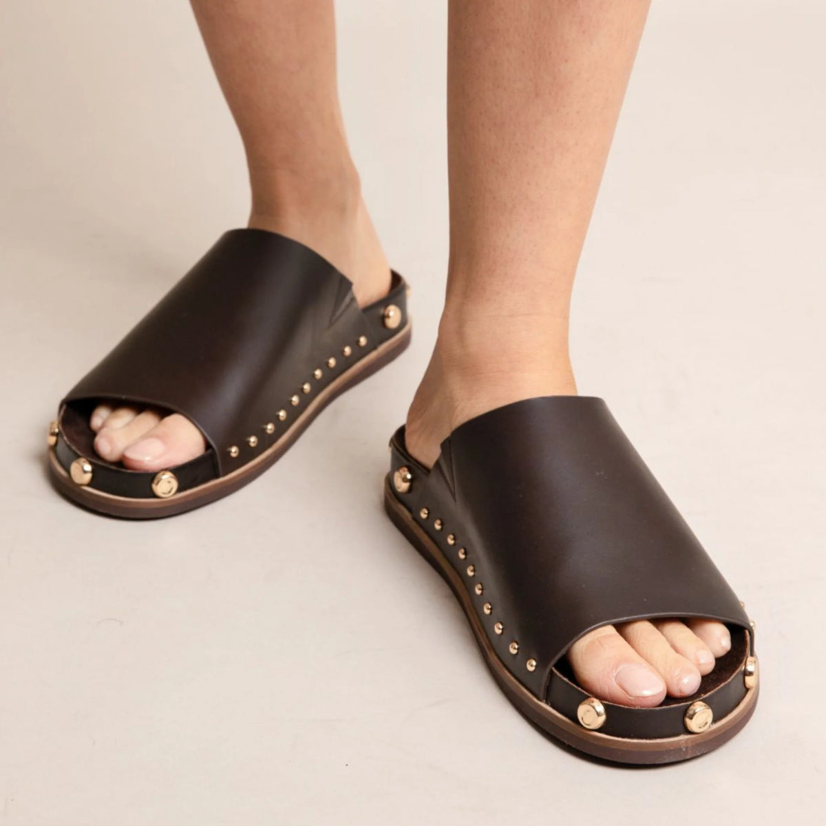 Kelsi Dagger Brooklyn Squish Buffalo Stud Slide Sandals