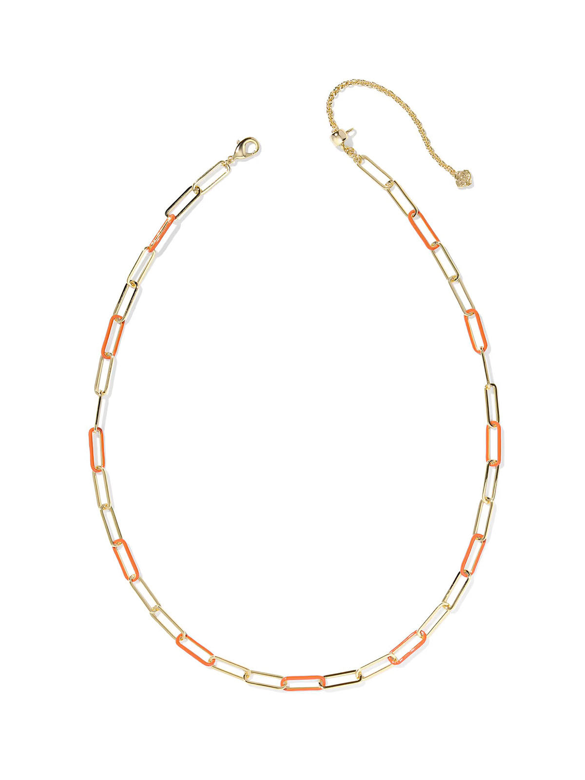Kendra Scott Ainsley Gold Convertible Chain Necklace in Dark Orange