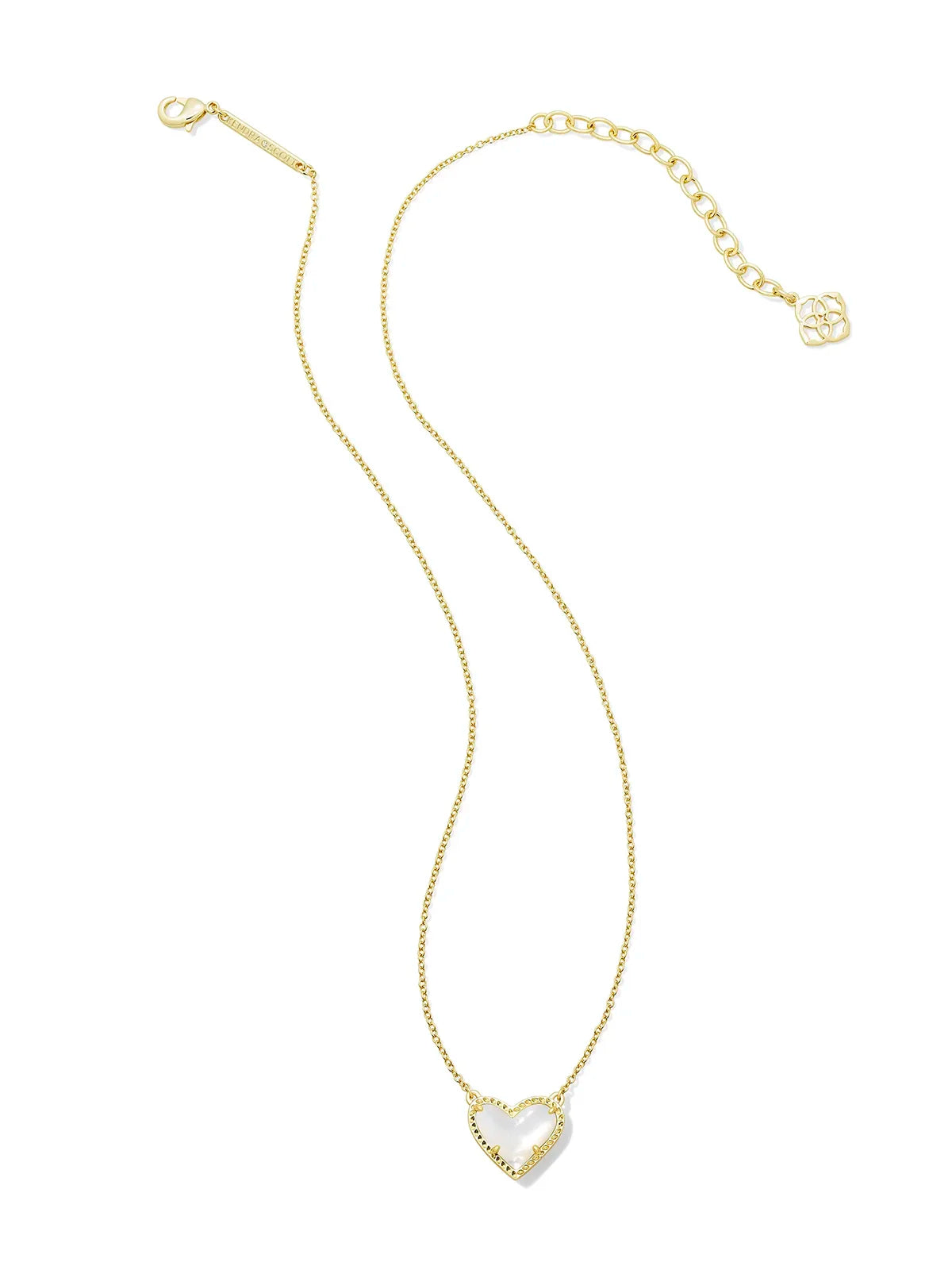 Kendra Scott Ari Heart Gold Pendant Necklace in Ivory Mother-of-Pearl