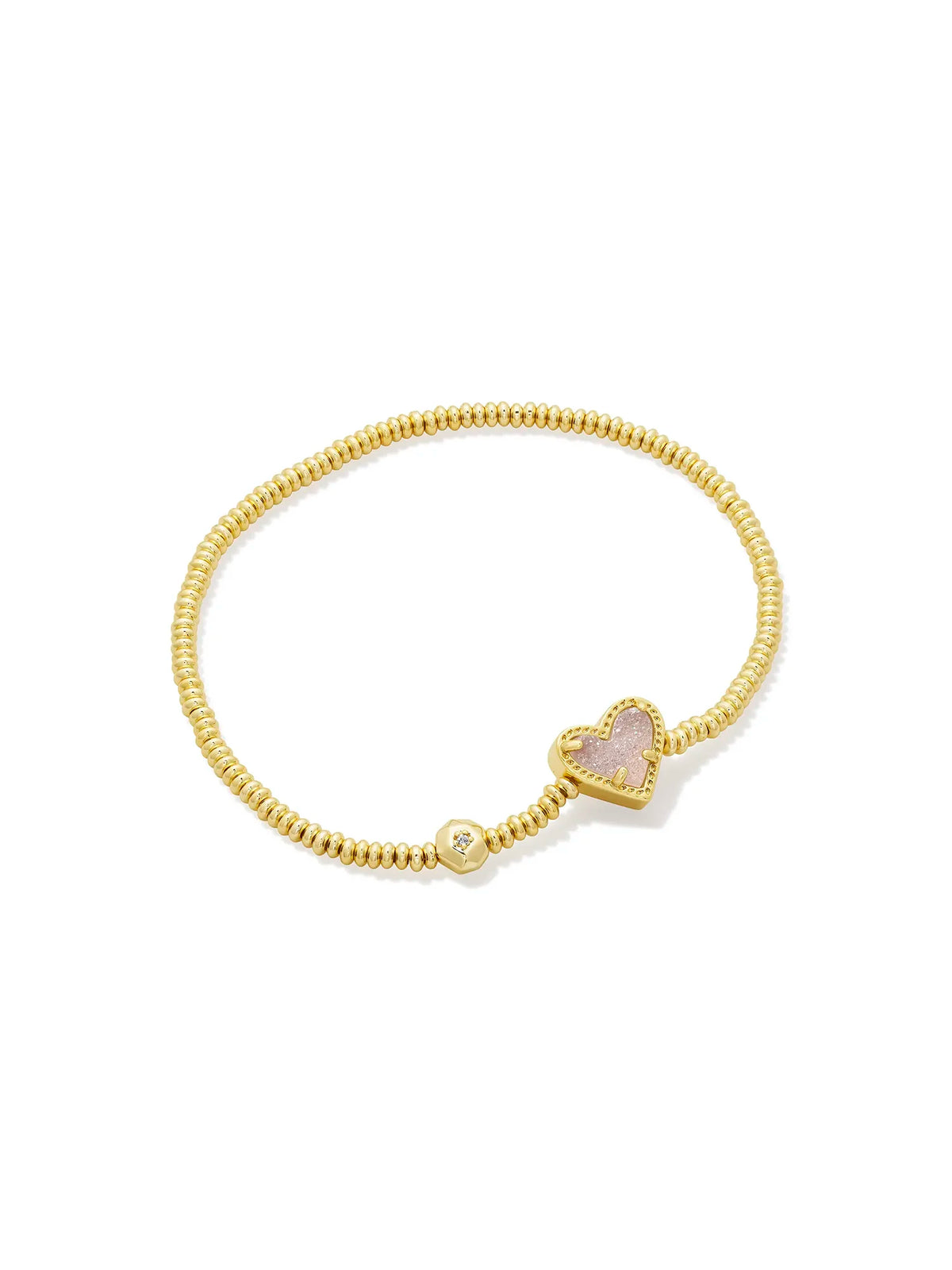 Kendra Scott Ari Heart Gold Stretch Bracelet in Iridescent Drusy
