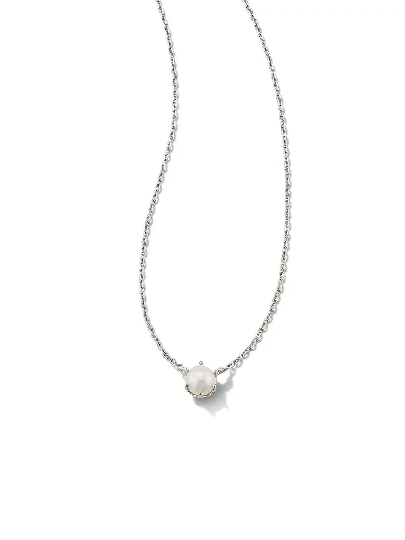 Kendra Scott Ashton Silver Pendant Necklace in Freshwater Cultured Pearl