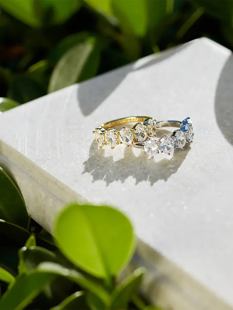 Kendra Scott Cailin Silver & Gold Crystal Band Ring in White CZ