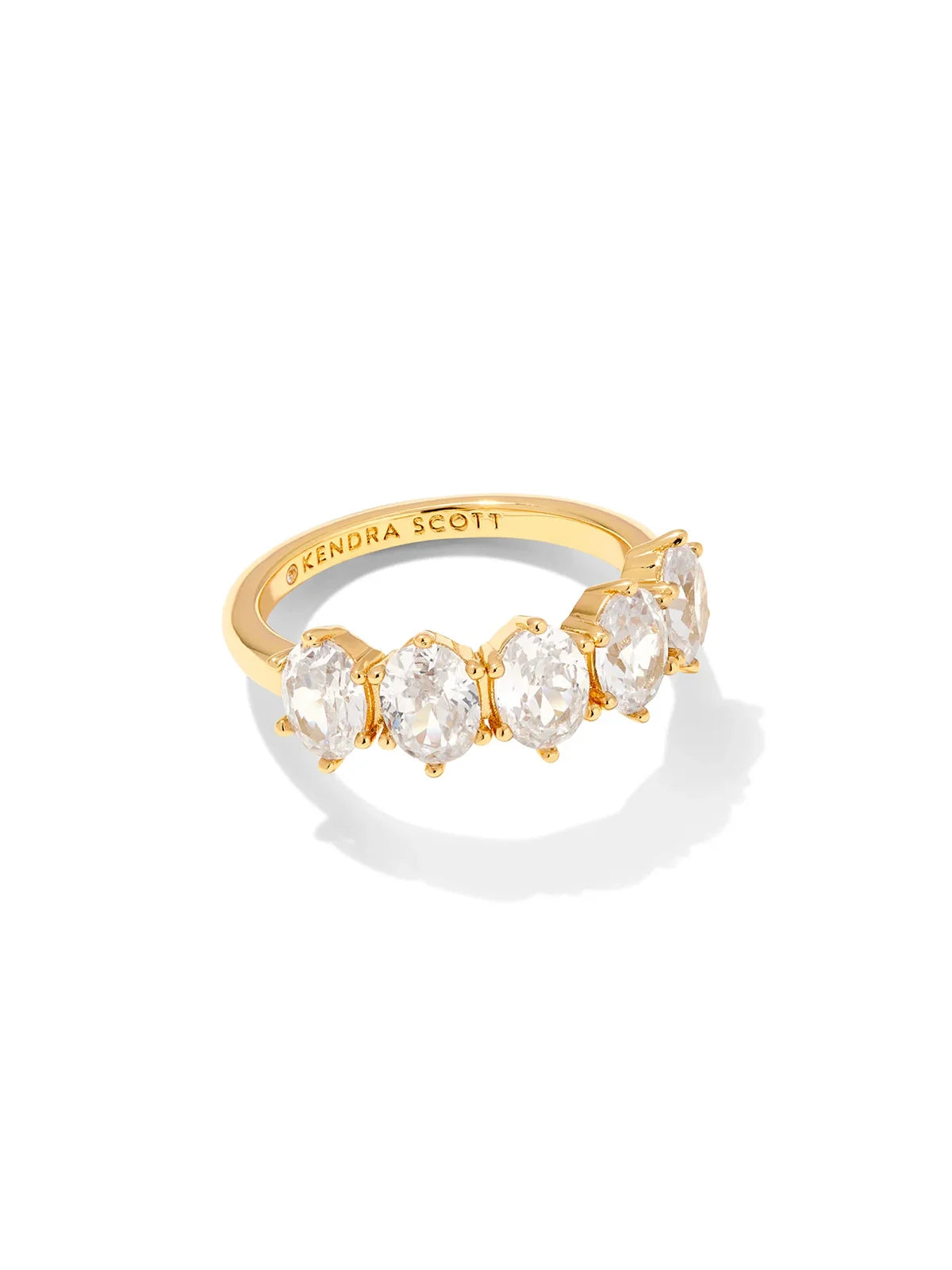 Kendra Scott Cailin Gold Crystal Band Ring in White CZ