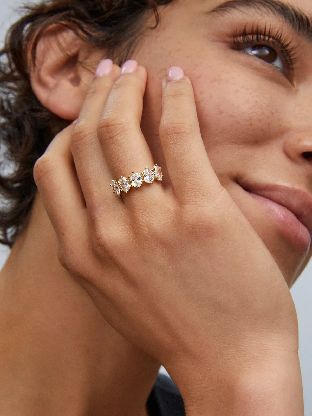 Kendra Scott Cailin Gold Crystal Band Ring in White CZ