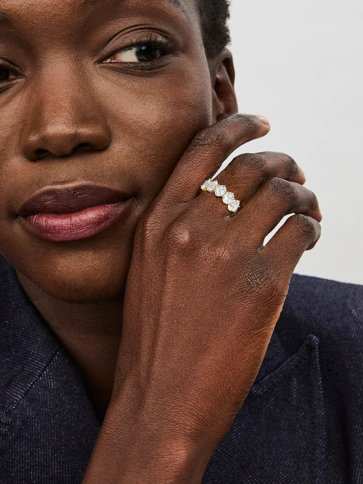 Kendra Scott Cailin Gold Crystal Band Ring in White CZ