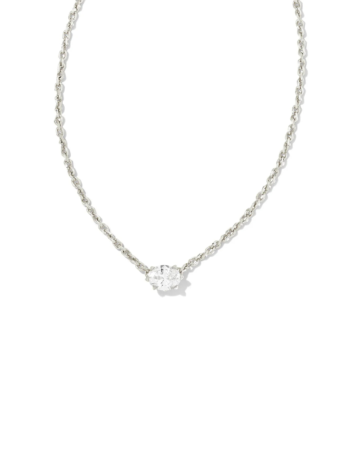 Kendra Scott Cailin Silver Crystal Pendant Necklace in White CZ