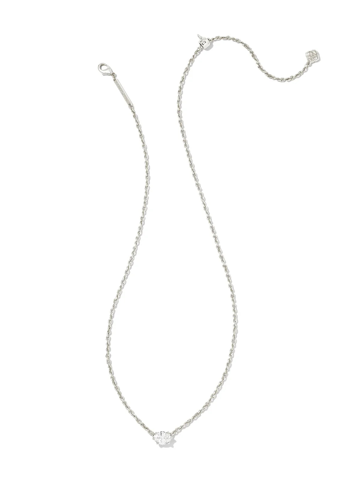 Kendra Scott Cailin Silver Crystal Pendant Necklace in White CZ