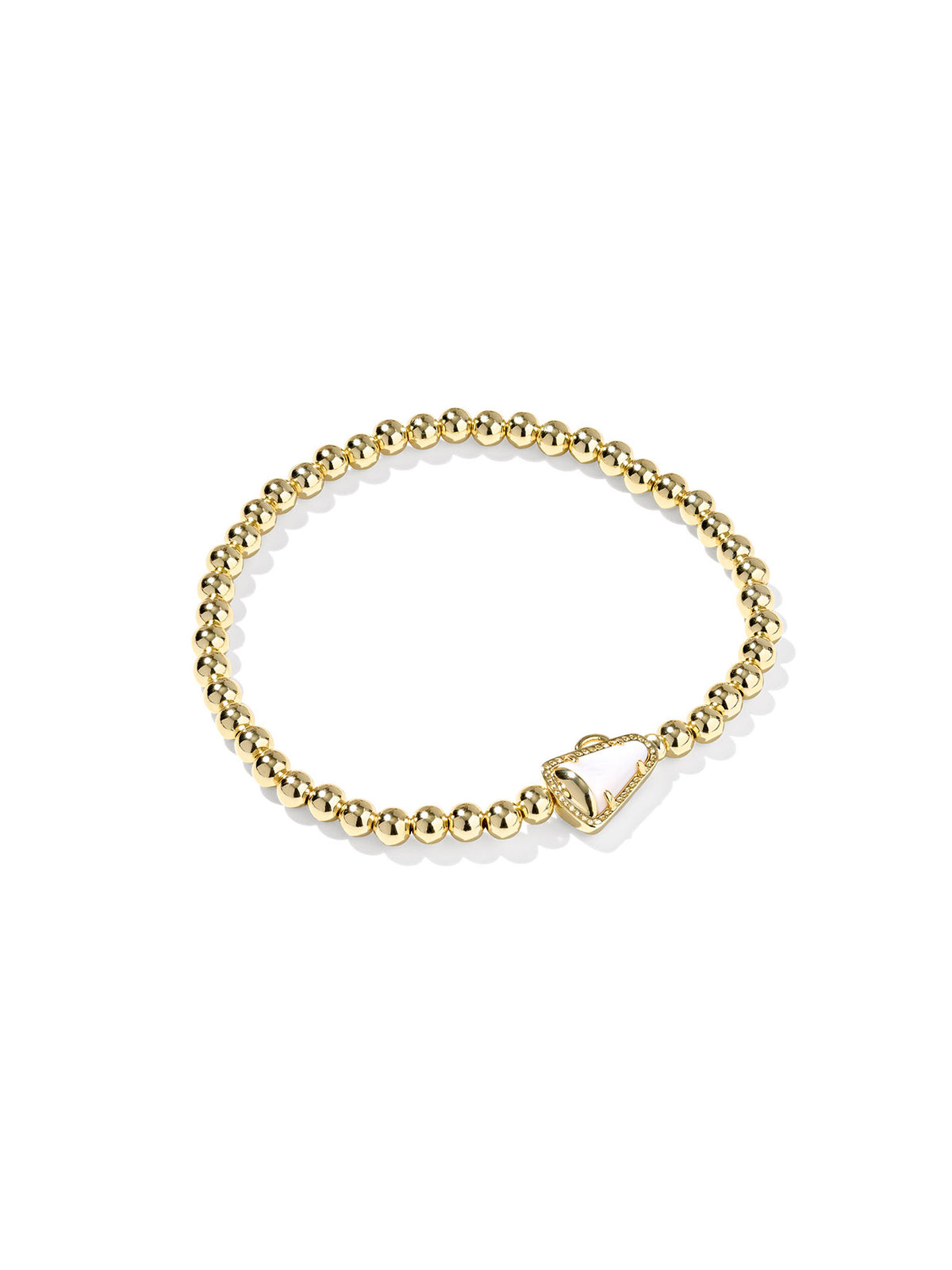 Kendra Scott Cheer Gold Stretch Bracelet in White Mother-of-Pearl