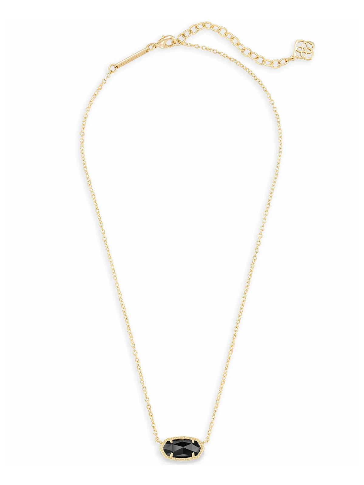 Kendra Scott Elisa Gold Pendant Necklace in Black Opaque Glass
