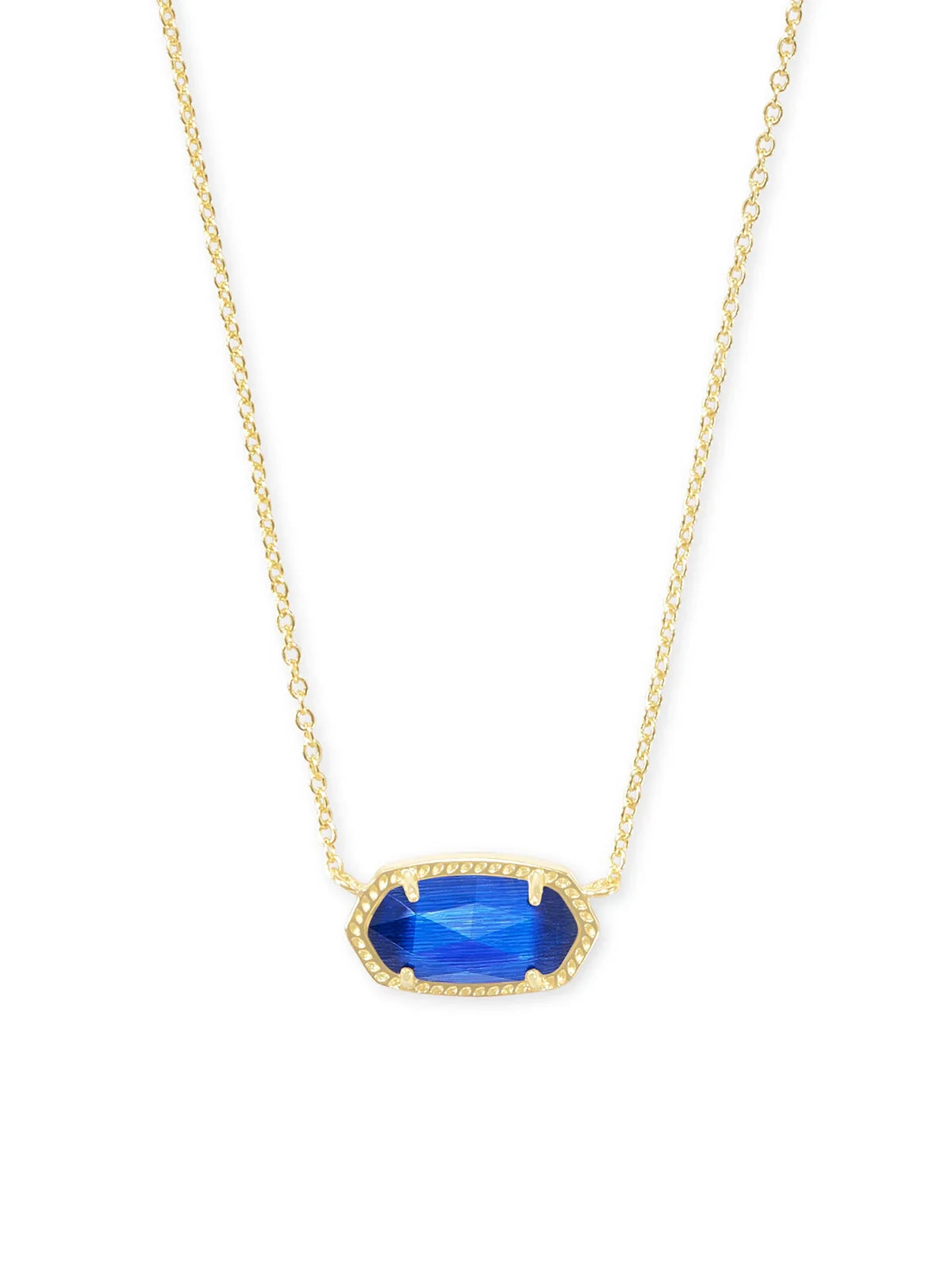 Kendra Scott Elisa Gold Pendant Necklace in Cobalt Cat's Eye
