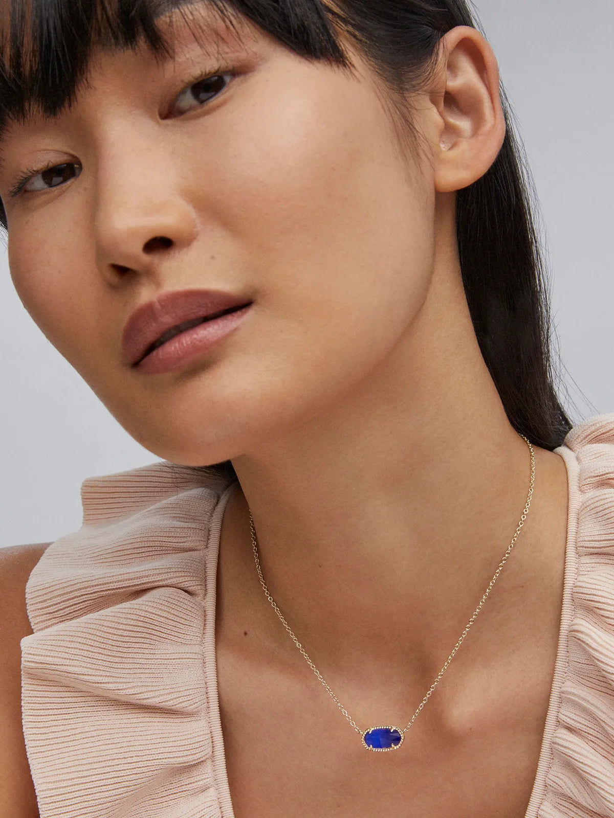 Kendra Scott Elisa Gold Pendant Necklace in Cobalt Cat's Eye