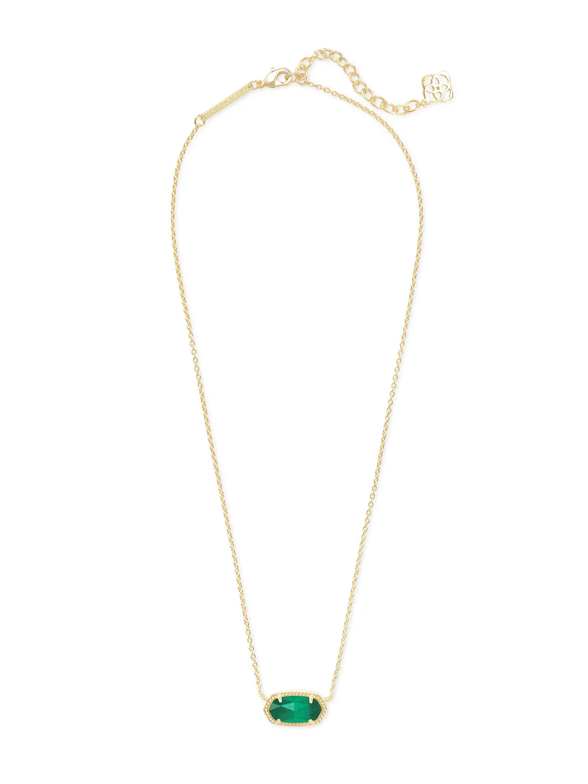 Kendra Scott Elisa Gold Pendant Necklace in Emerald Cat's Eye