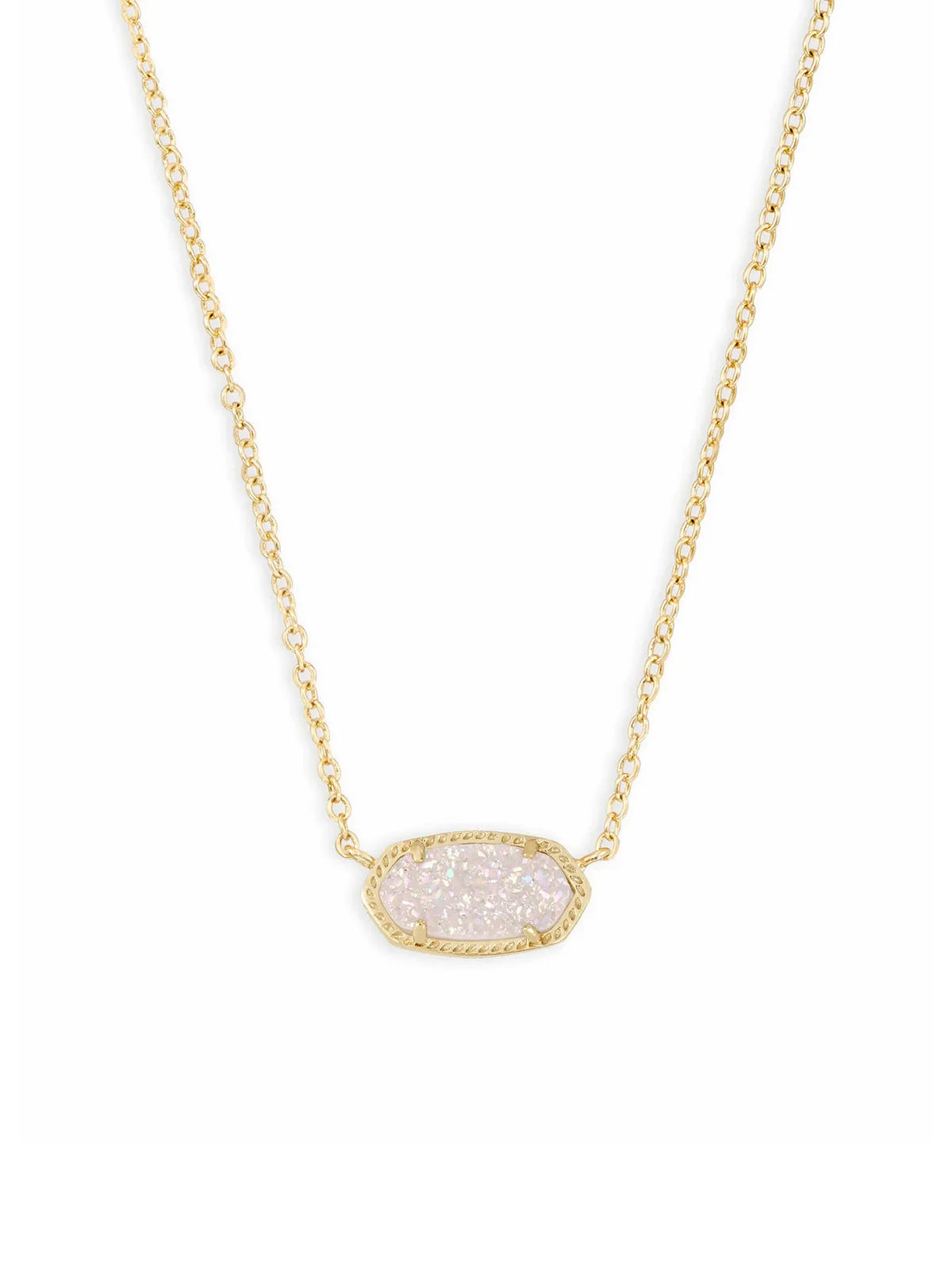 Kendra Scott Elisa Gold Pendant Necklace in Iridescent Drusy