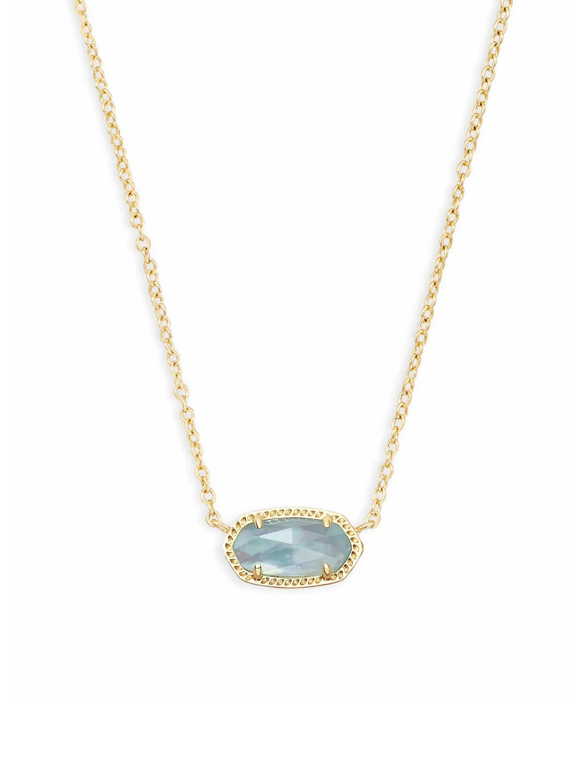 Kendra Scott Elisa Gold Pendant Necklace in Light Blue Illusion