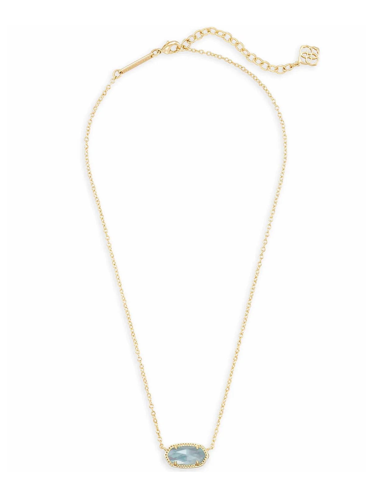Kendra Scott Elisa Gold Pendant Necklace in Light Blue Illusion