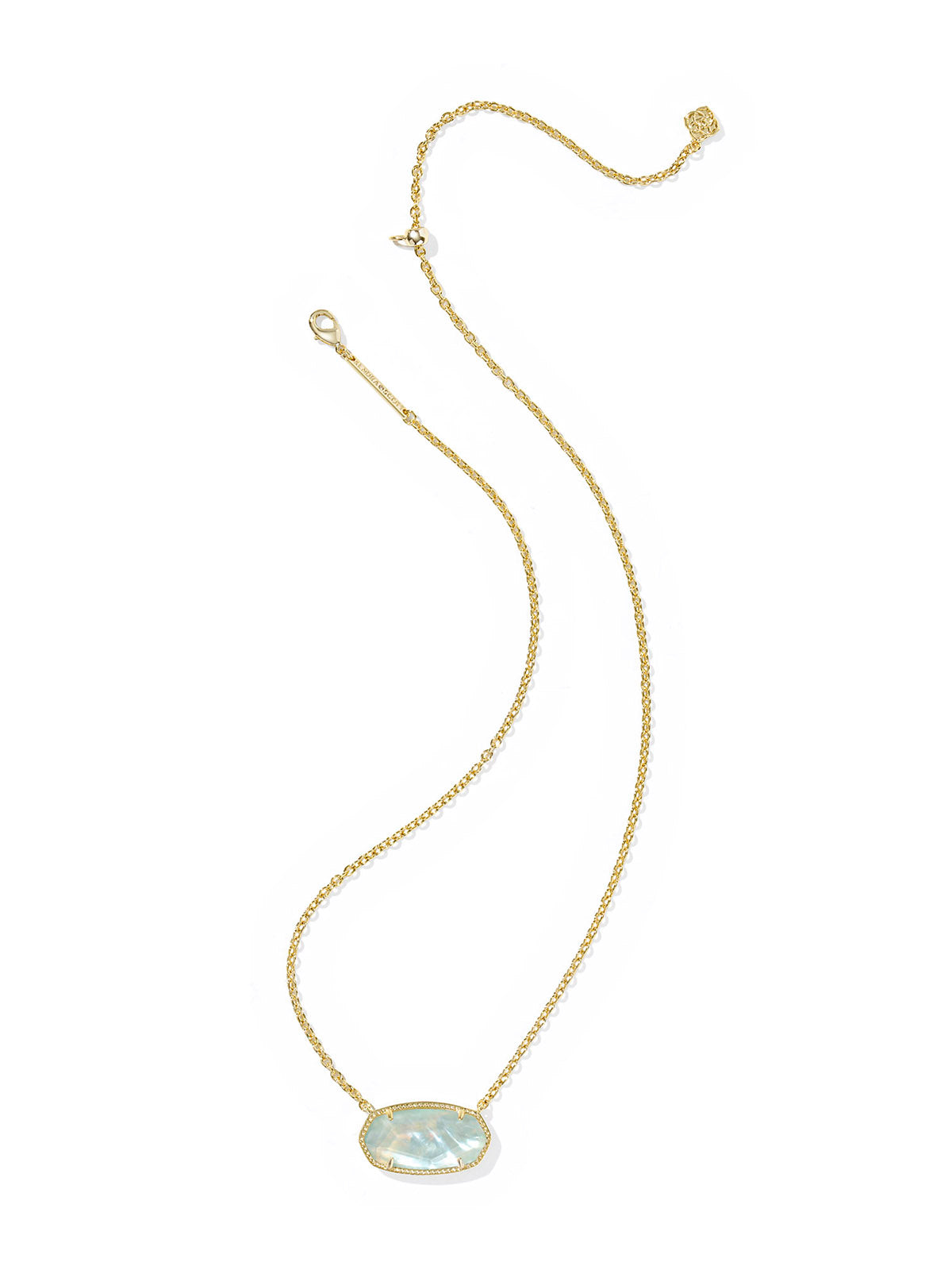 Kendra Scott Elisa Gold Pendant Necklace in Light Blue Illusion