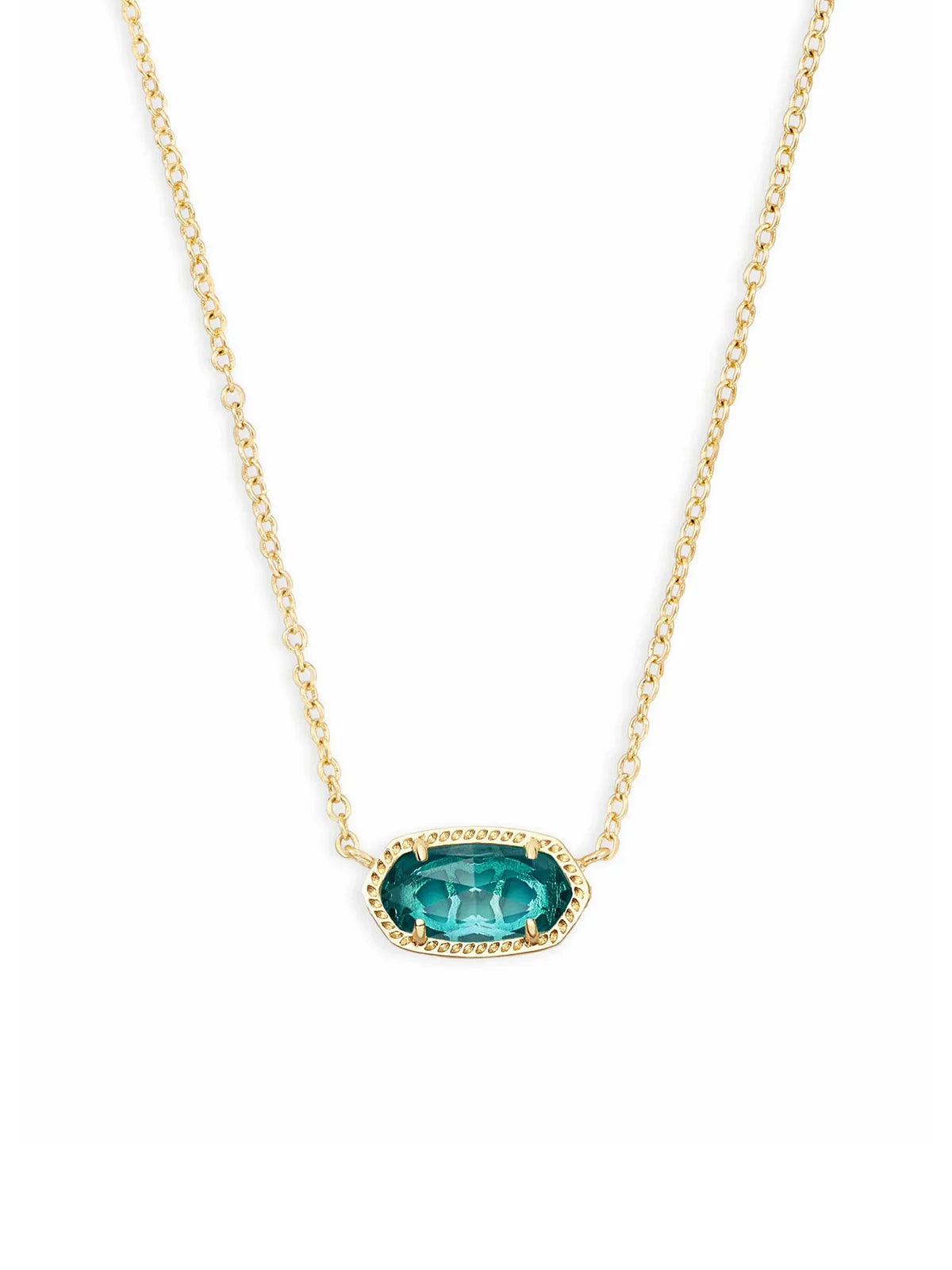 Kendra Scott Elisa Gold Pendant Necklace in London Blue Glass