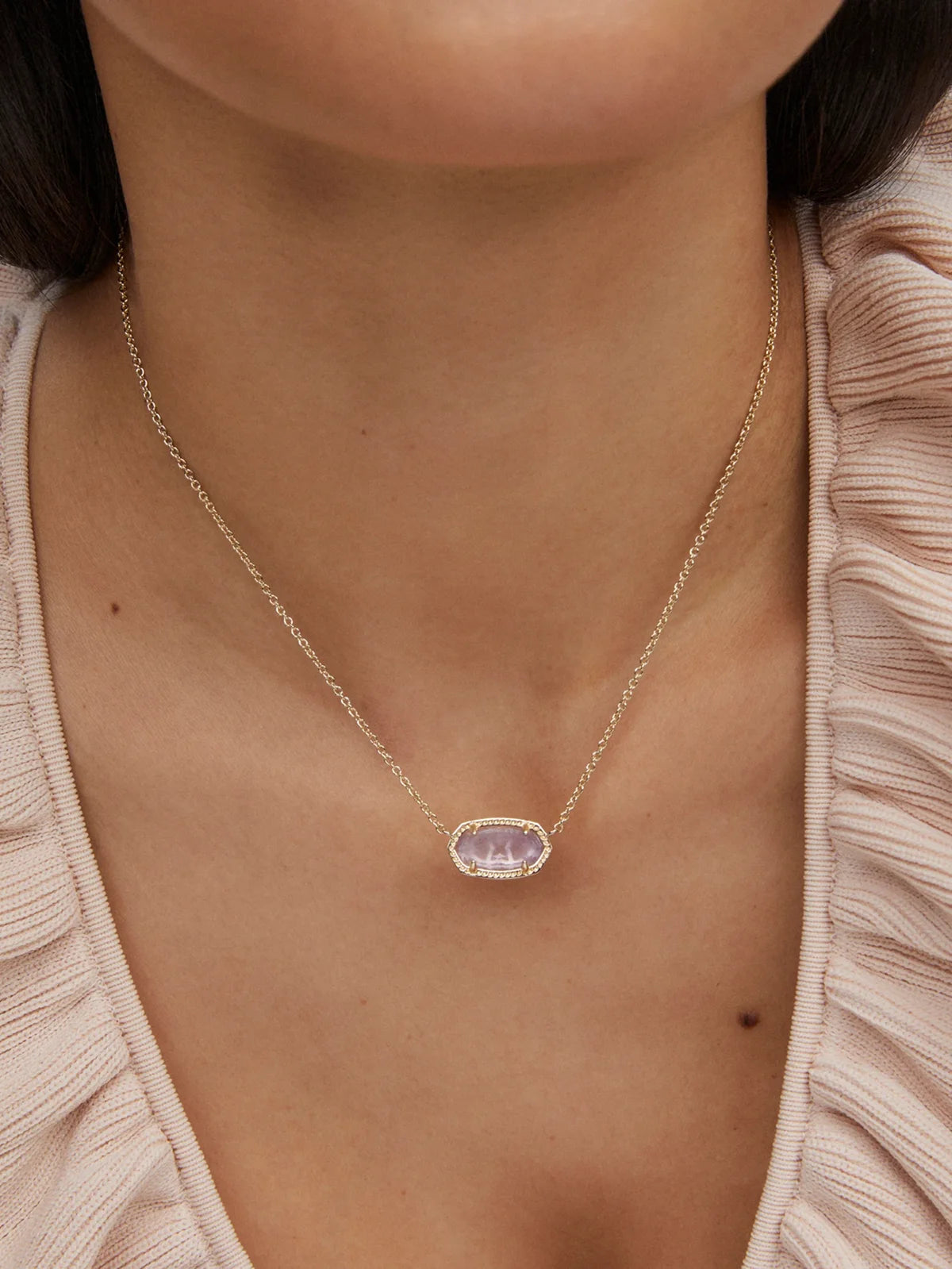 Kendra Scott Elisa Gold Pendant Necklace in Amethyst