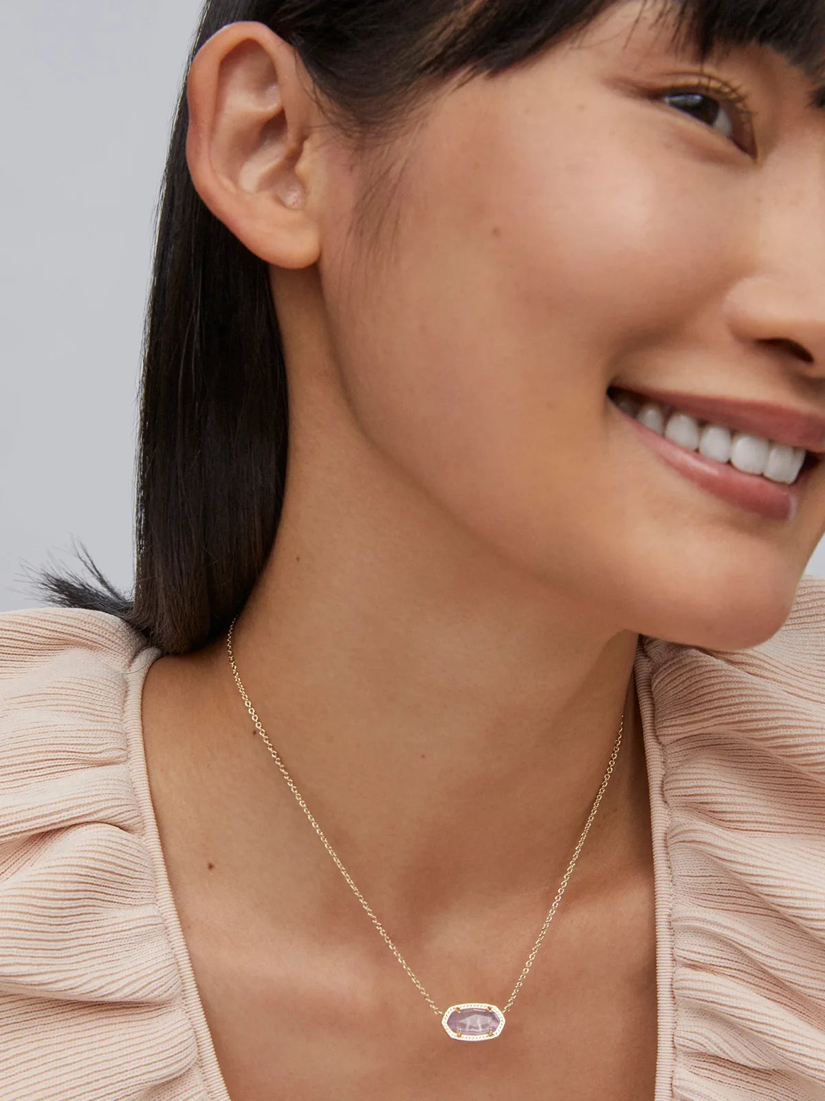 Kendra Scott Elisa Gold Pendant Necklace in Amethyst