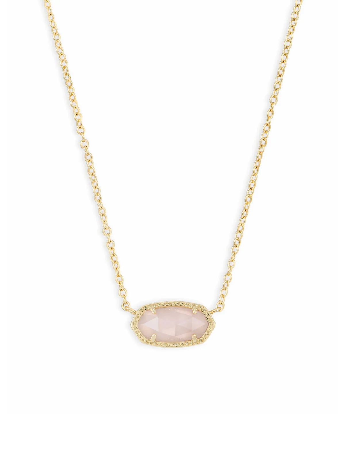 Kendra Scott Elisa Gold Pendant Necklace in Rose Quartz