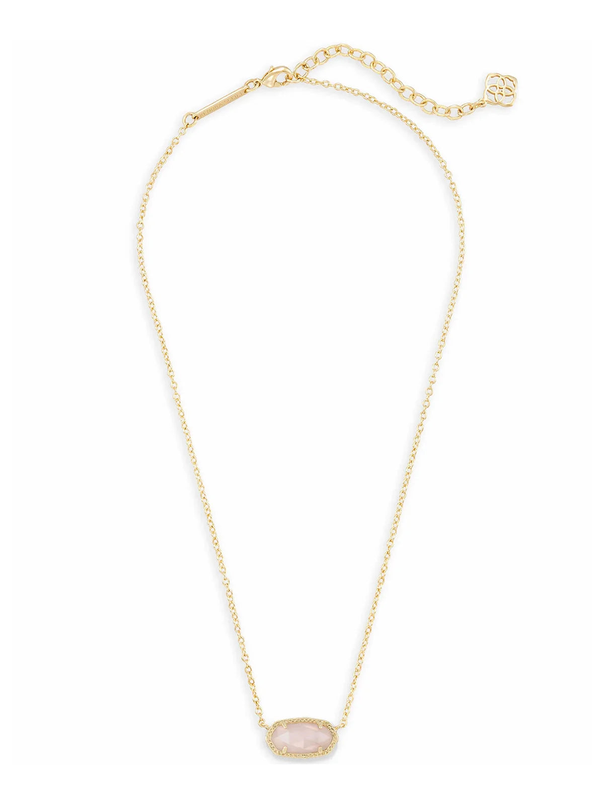 Kendra Scott Elisa Gold Pendant Necklace in Rose Quartz