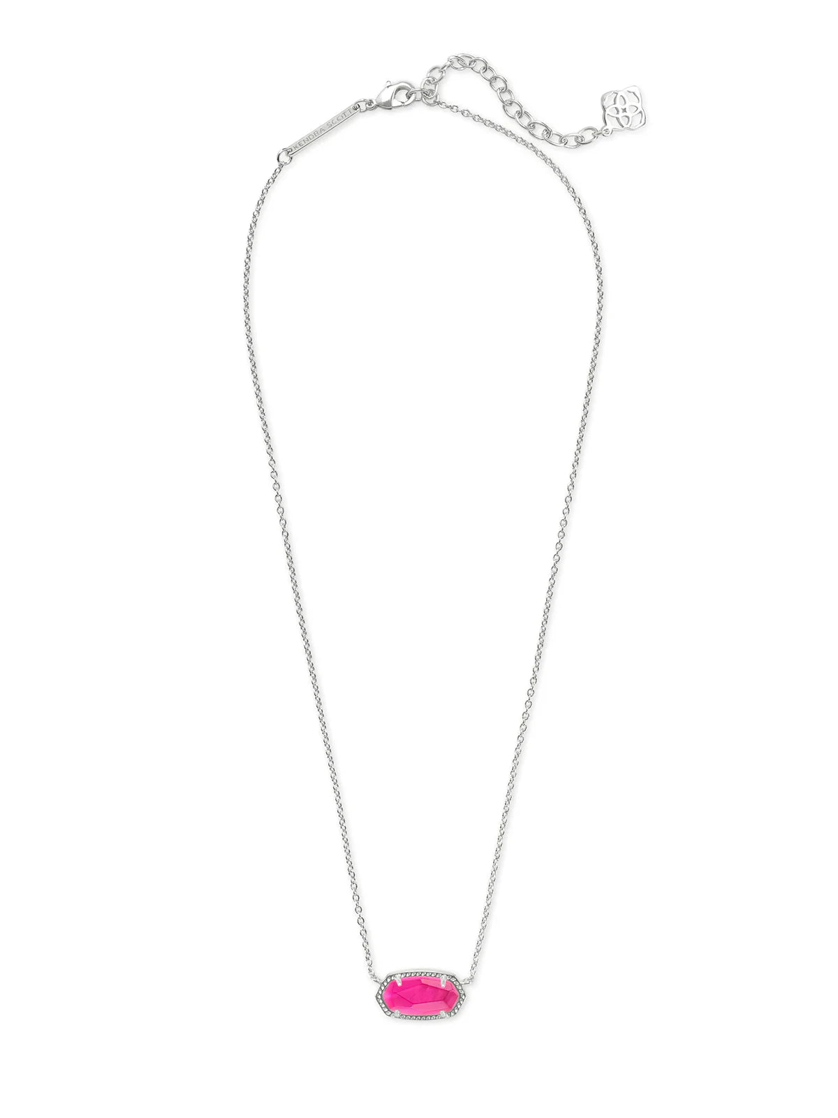 Kendra Scott Elisa Silver Pendant Necklace in Azalea Illusion